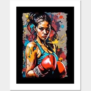 Boxing Girl Pop Art Fighter Martial Arts Portrait Posters and Art